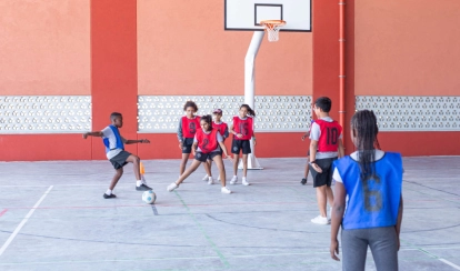  AKA Maputo students playing in the multipurpose court.