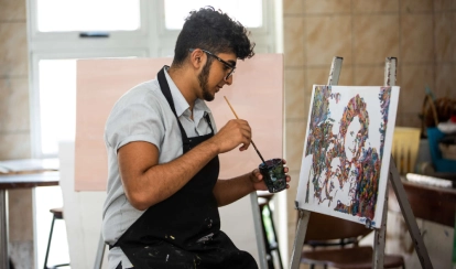 DP student working on an art piece.