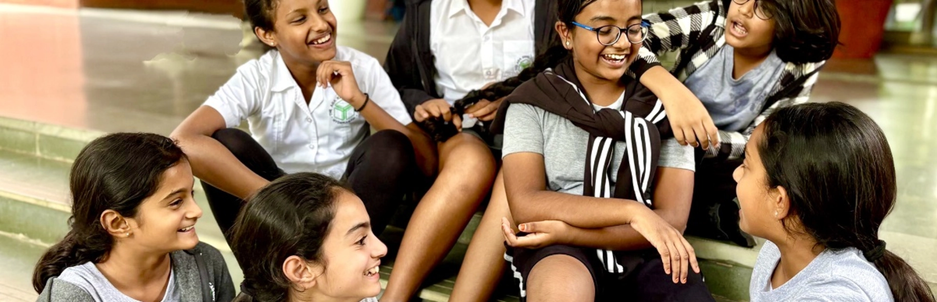 Students engaged in conversation.