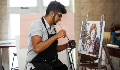 DP student working on an art piece.