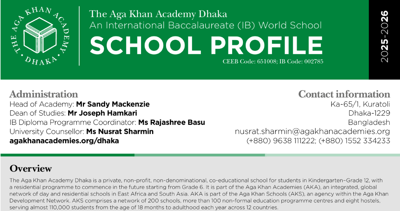 <p>AKA Dhaka IB School Profile 2025-2026</p>