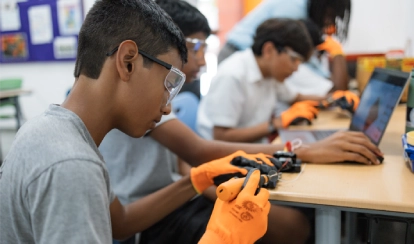 In the Robotics Club, students learn about different technologies and build their own prototypes.