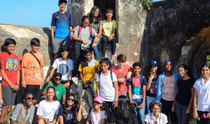 While visiting other campuses, students learn about the history of their host Academy’s cities.